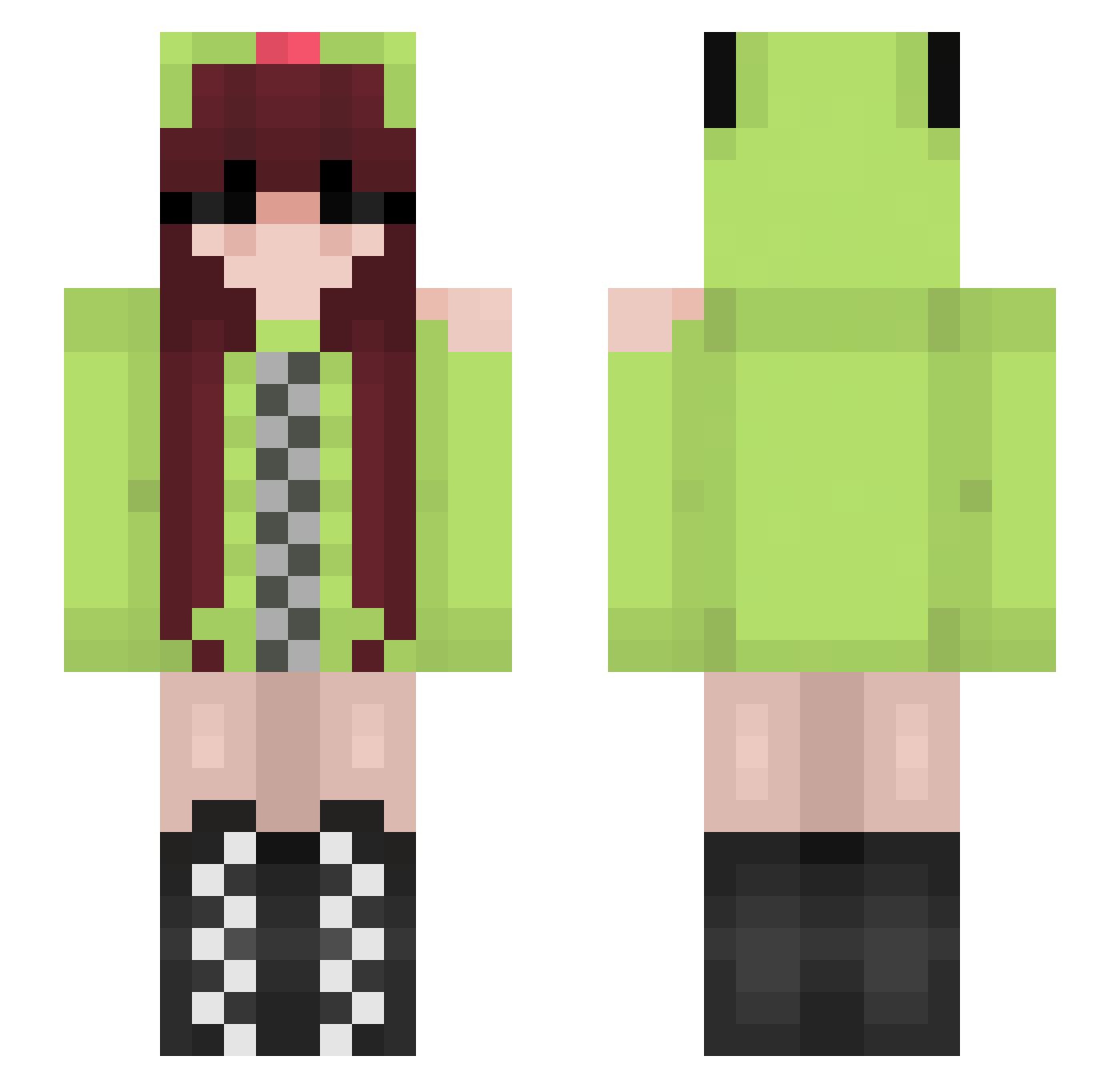 Iuiza Minecraft skin, front and back view