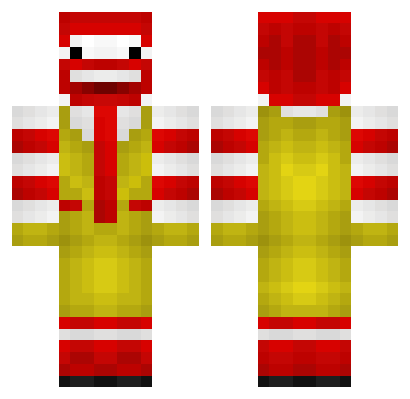 Hawithhh Minecraft skin, front and back view