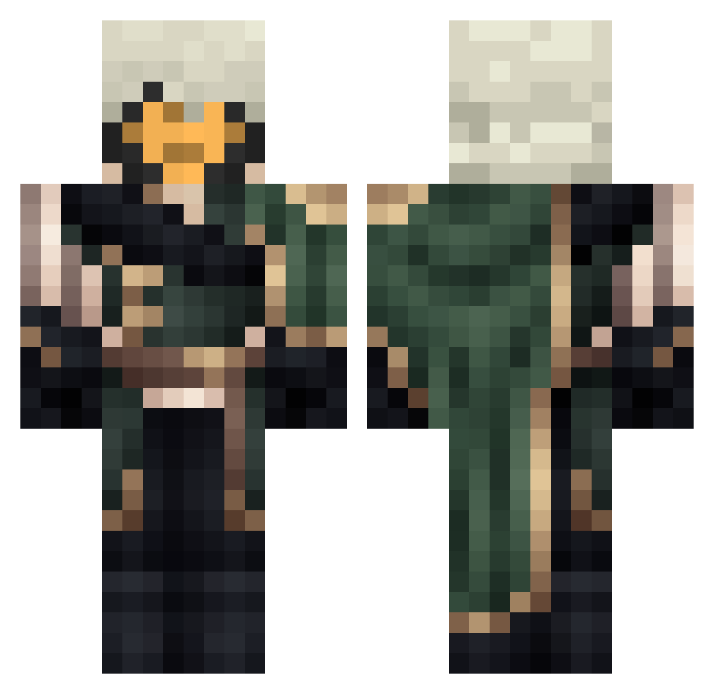 exxzzess Minecraft skin, front and back view