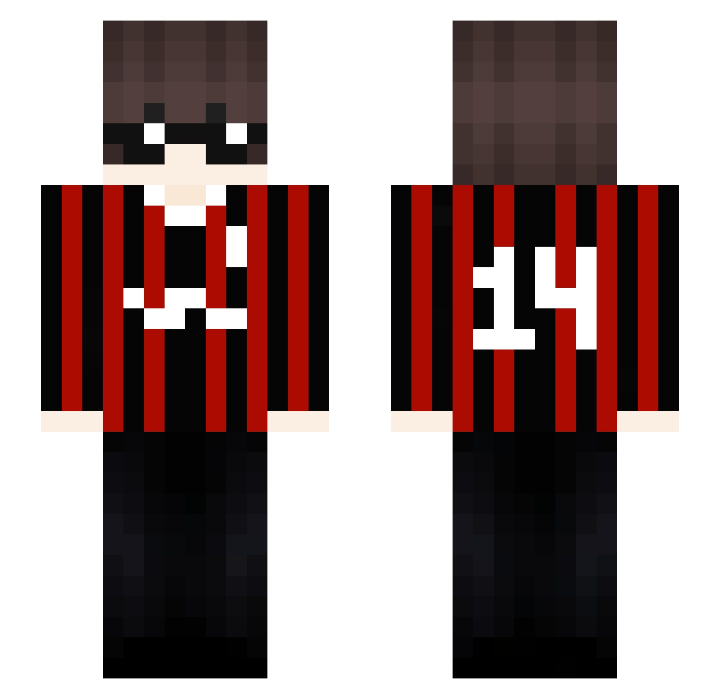 Bxtmxnx Minecraft skin, front and back view