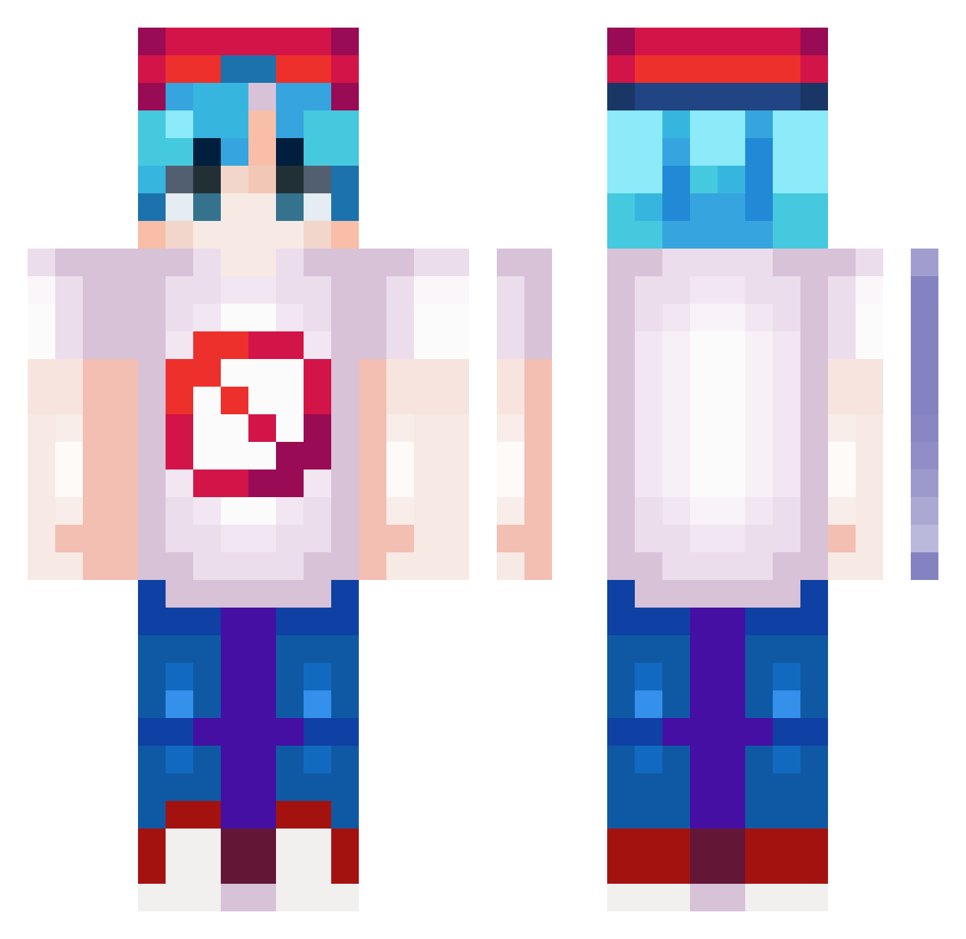 R1zzla03 Minecraft skin, front and back view