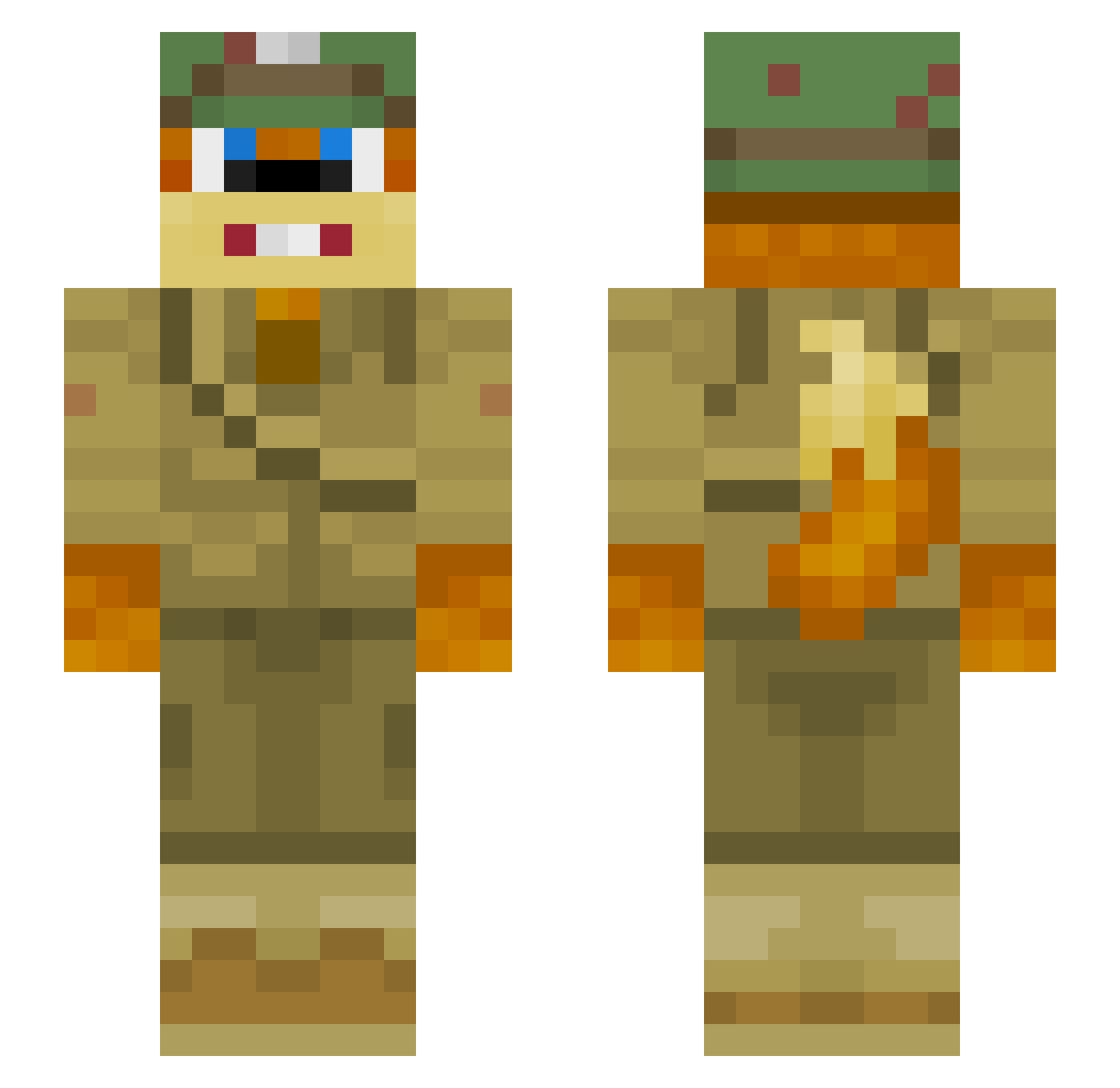 ninexz Minecraft skin, front and back view