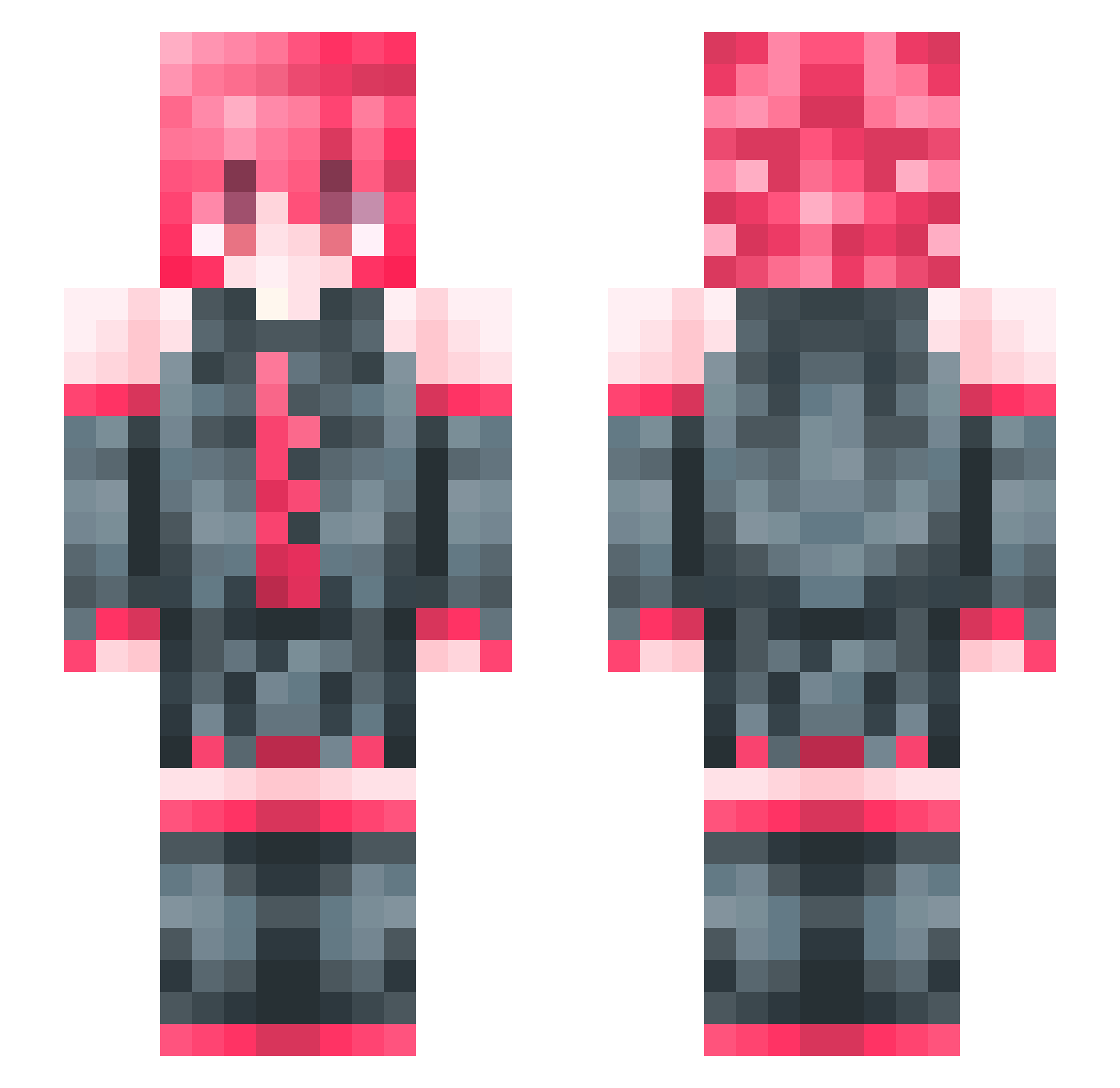 122446633 Minecraft skin, front and back view