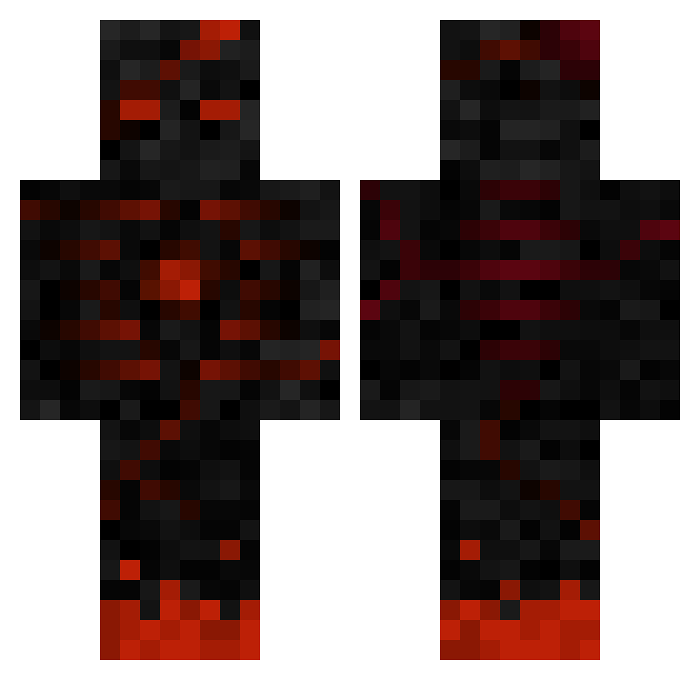 YayBlaze Minecraft skin, front and back view