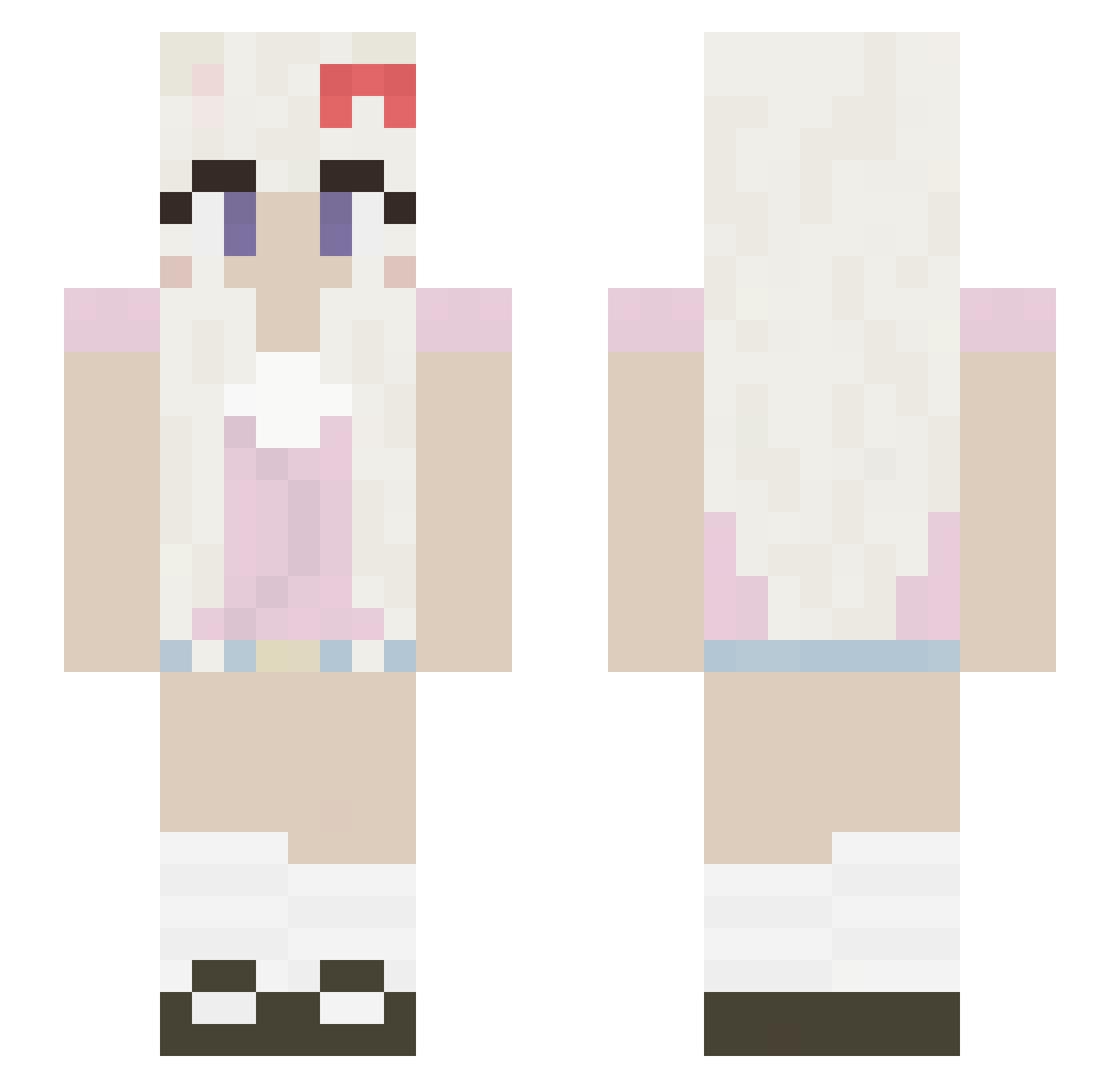 Uminated Minecraft skin, front and back view