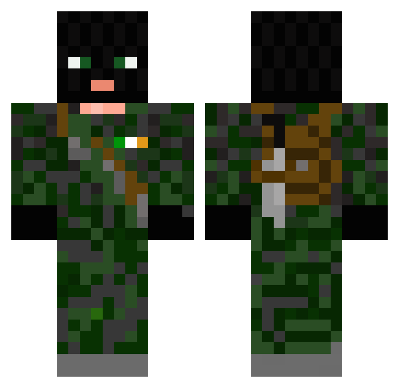Victini307 Minecraft skin, front and back view