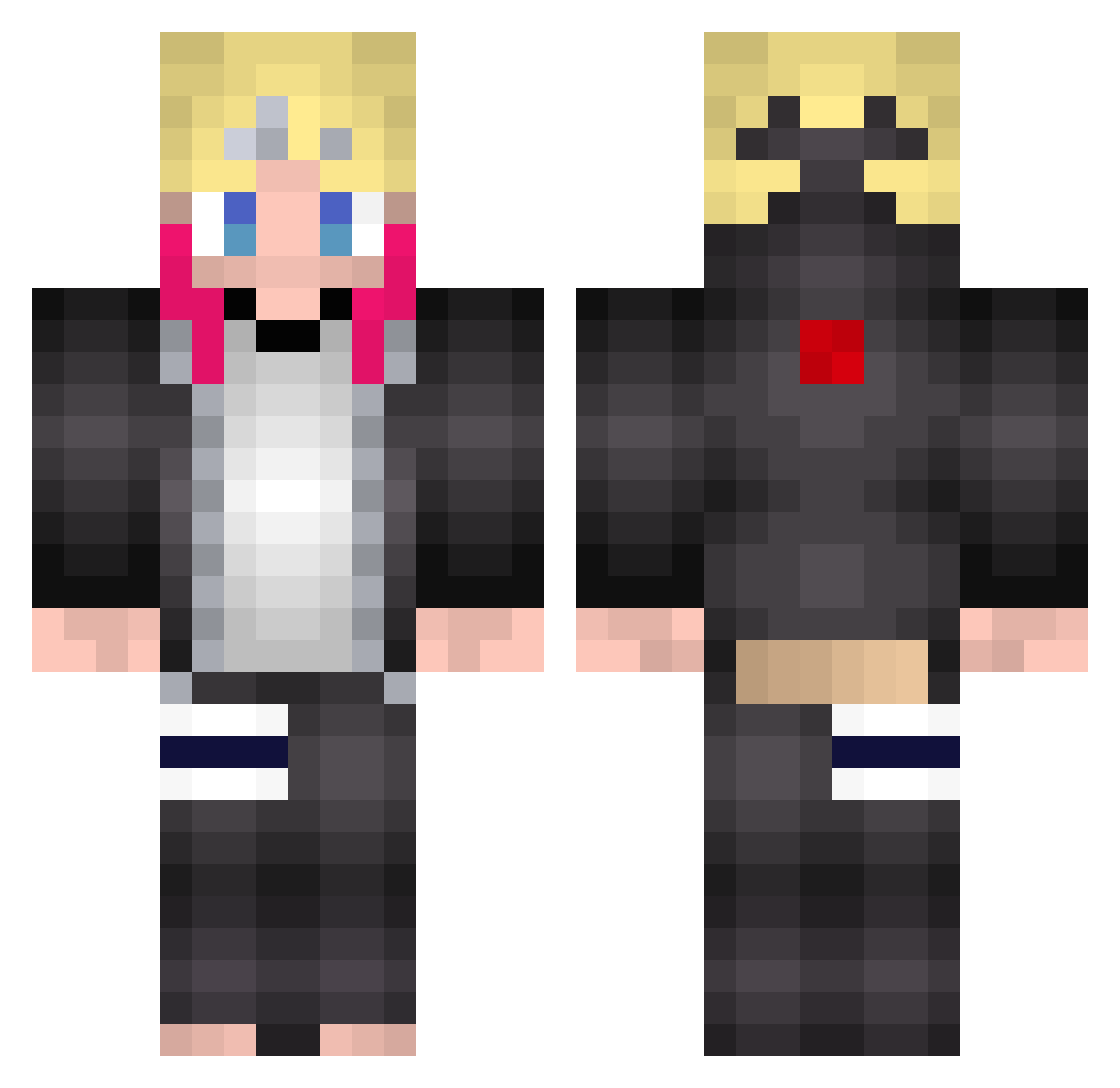 SkibidiGyatZelek Minecraft skin, front and back view