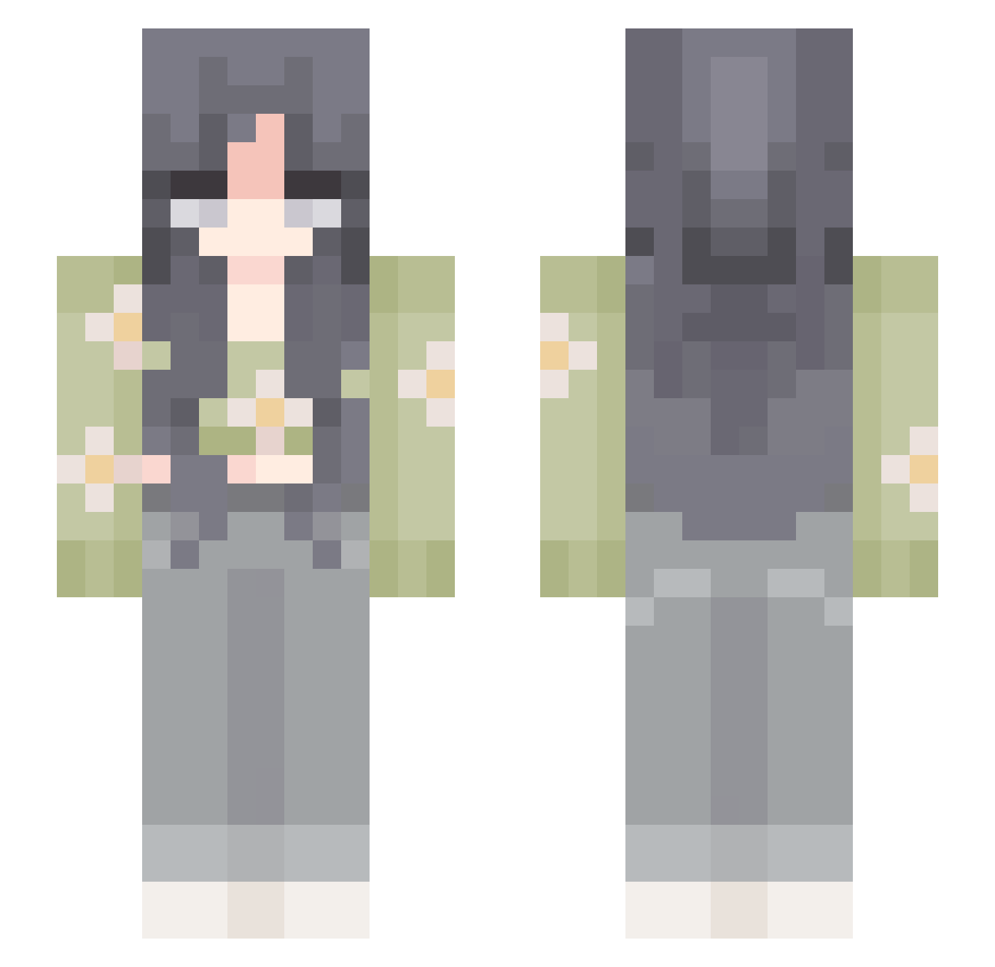 Pompompurinnnnn Minecraft skin, front and back view