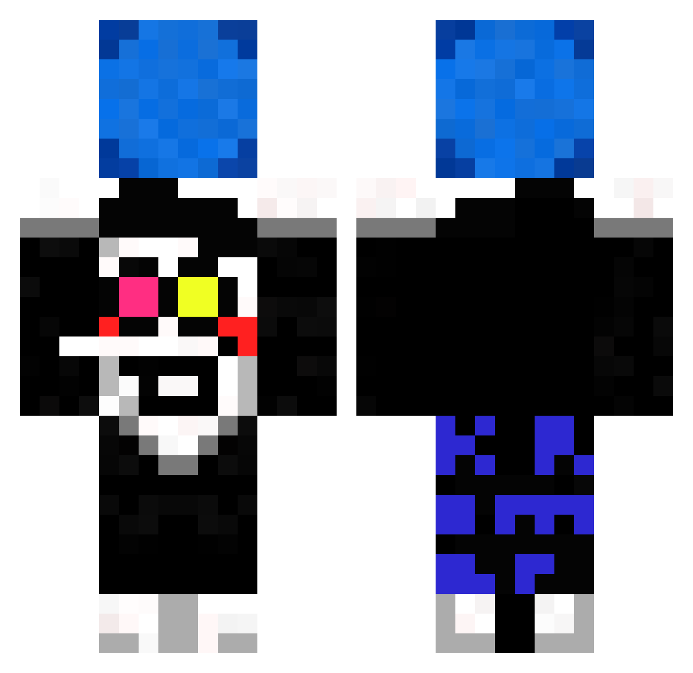 CosmoCrunch Minecraft skin, front and back view
