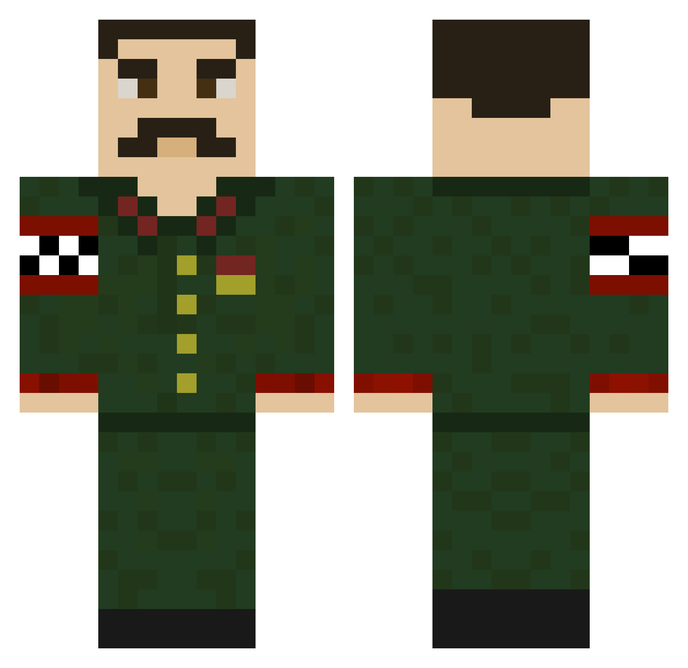 Tod0 Minecraft skin, front and back view