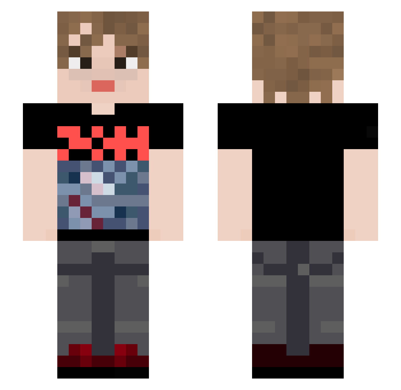 Bronstar Minecraft skin, front and back view
