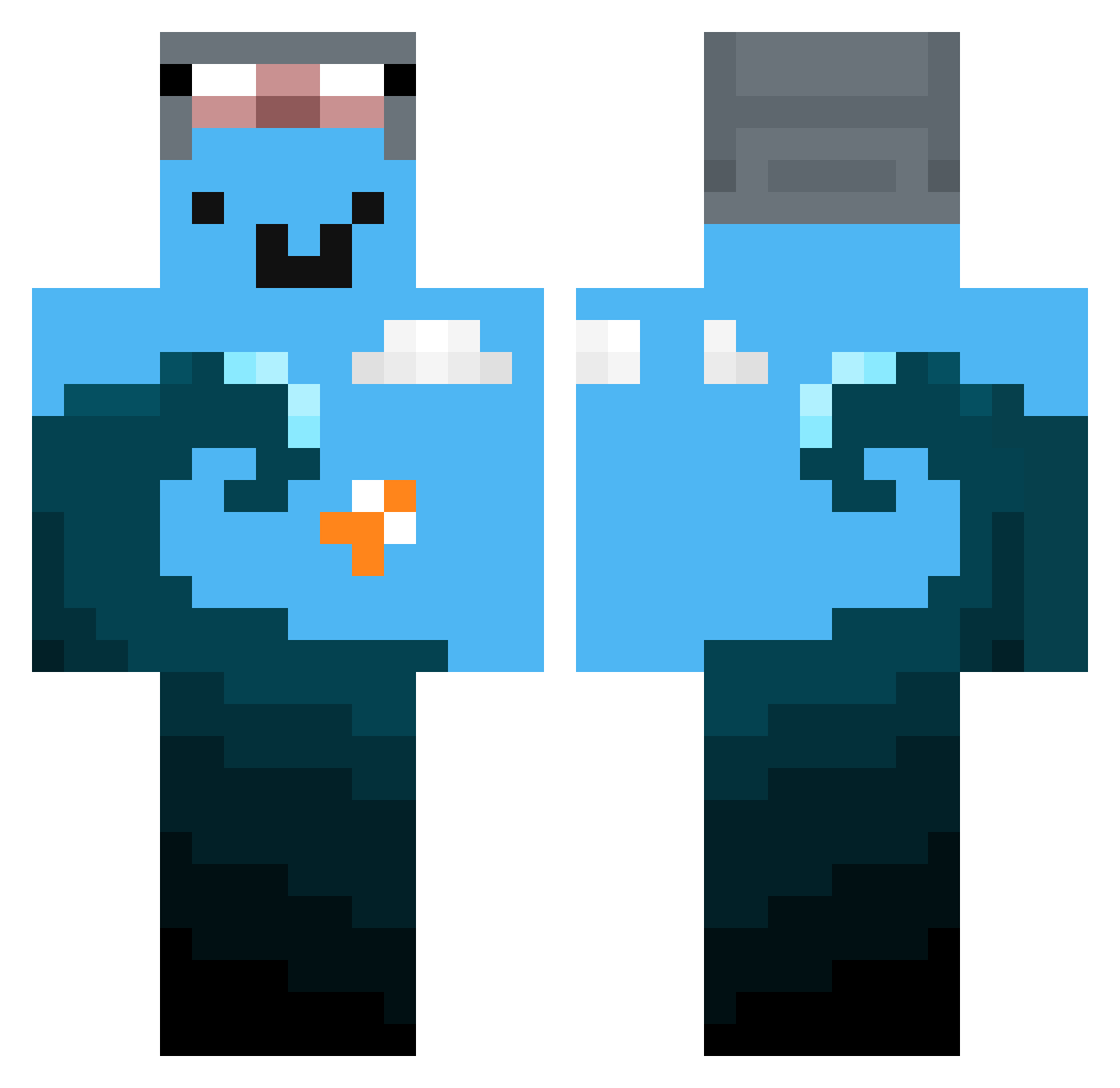 jellyiskool Minecraft skin, front and back view