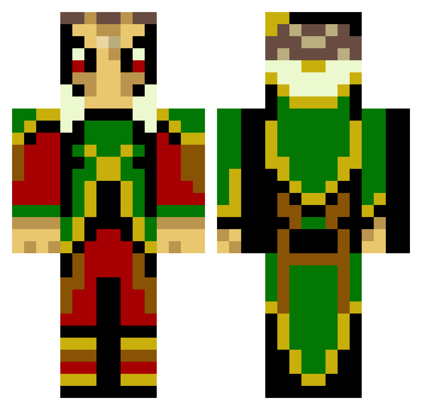 OdinKaze Minecraft skin, front and back view