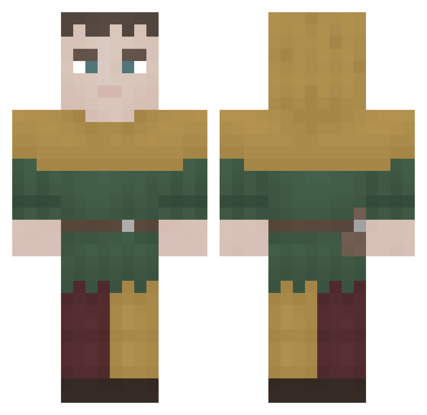 StaleNinja Minecraft skin, front and back view