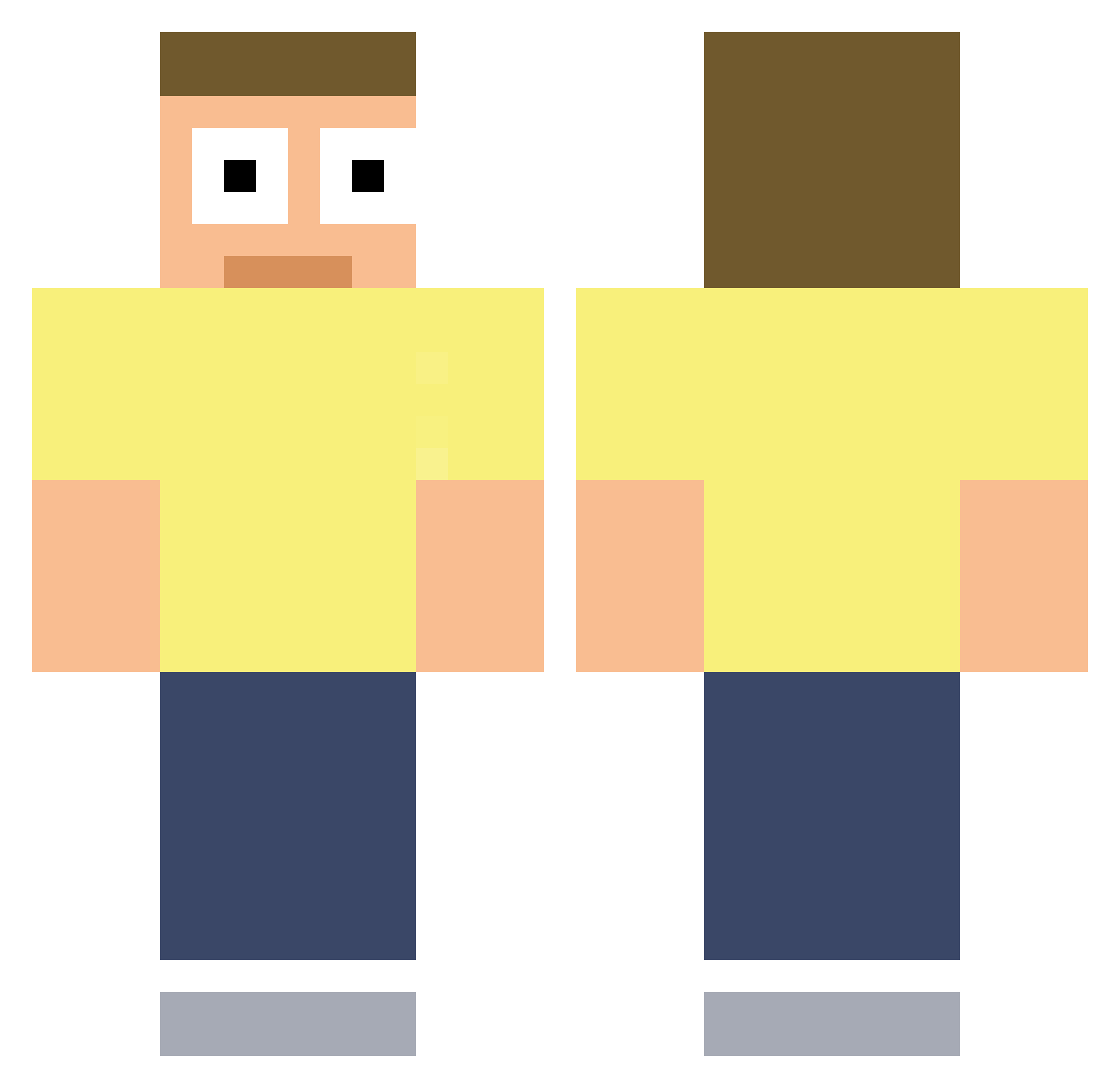 TrooperTom Minecraft skin, front and back view