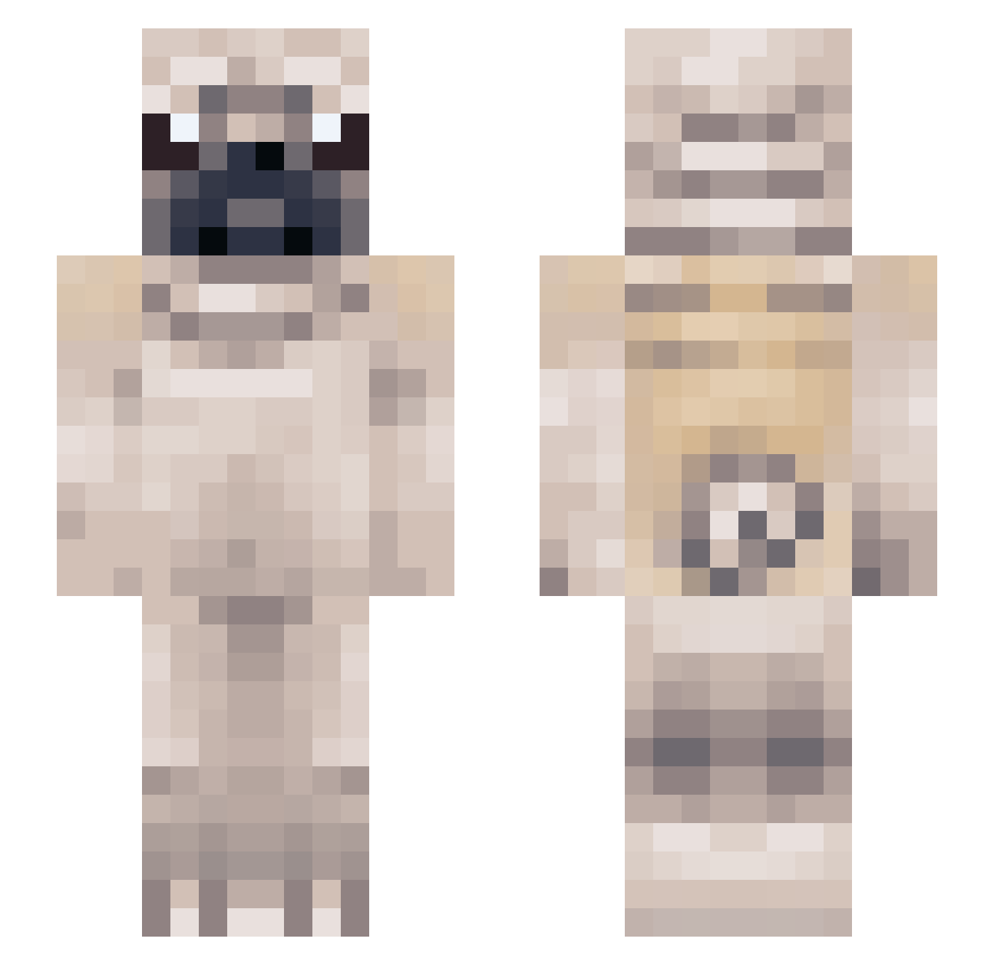 Samatureko Minecraft skin, front and back view