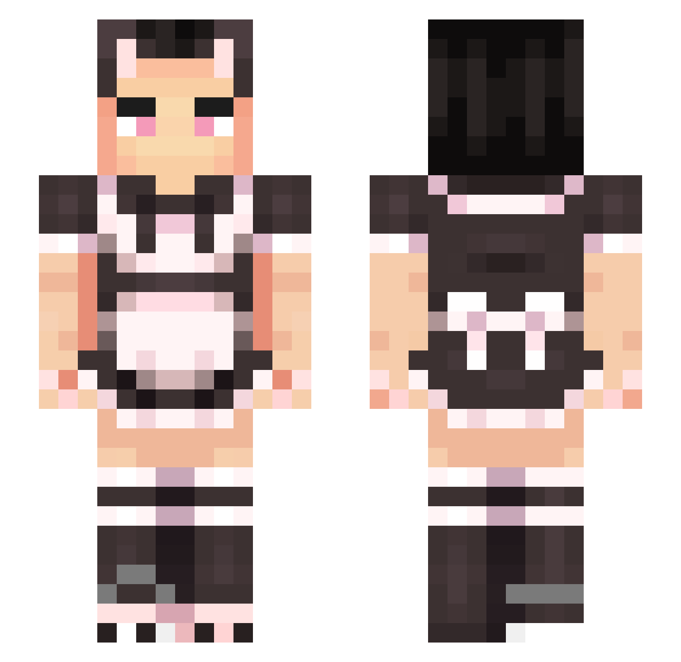 phrxstbyte Minecraft skin, front and back view