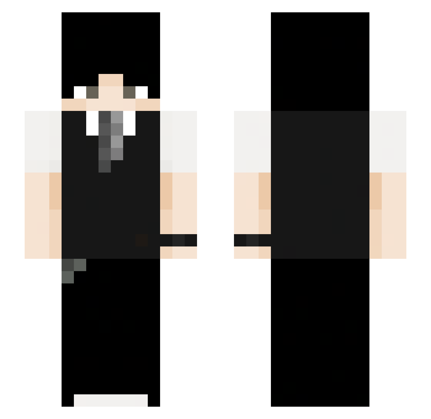 Rqshfordd Minecraft skin, front and back view
