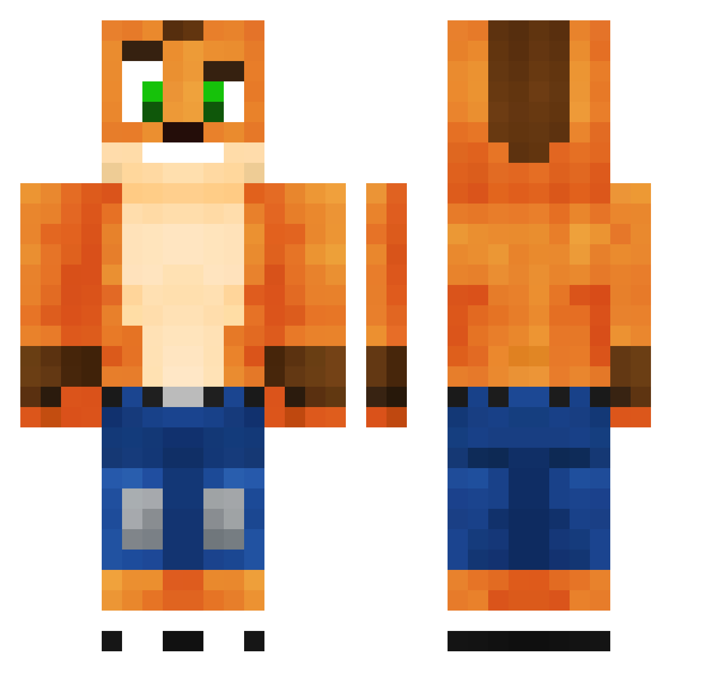 Gh0stlyWILD Minecraft skin, front and back view