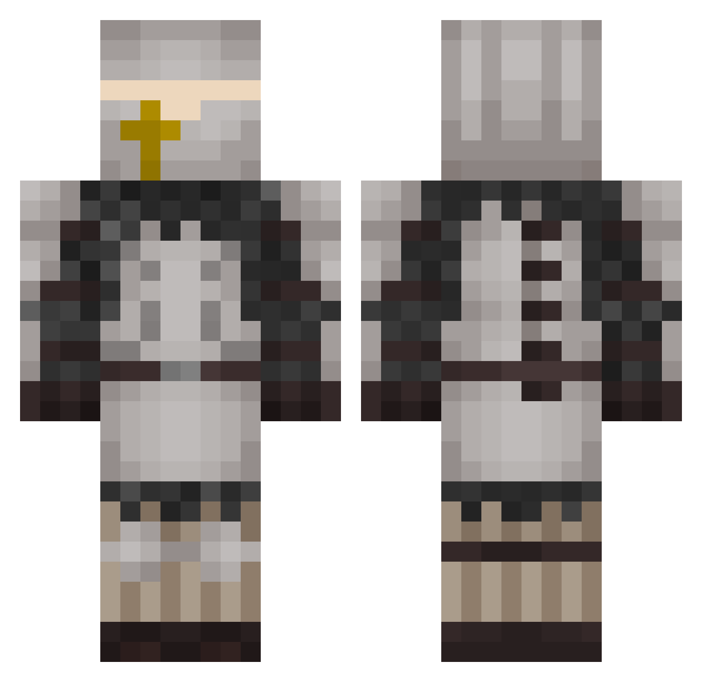Refixq Minecraft skin, front and back view