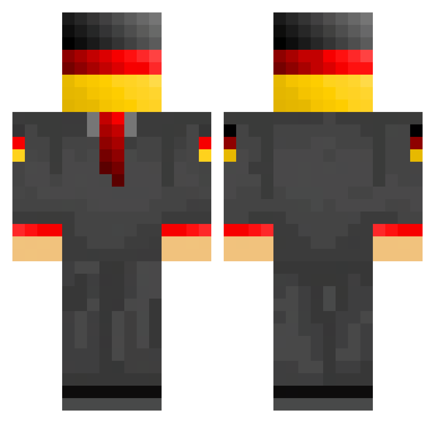 Bwacky Minecraft skin, front and back view