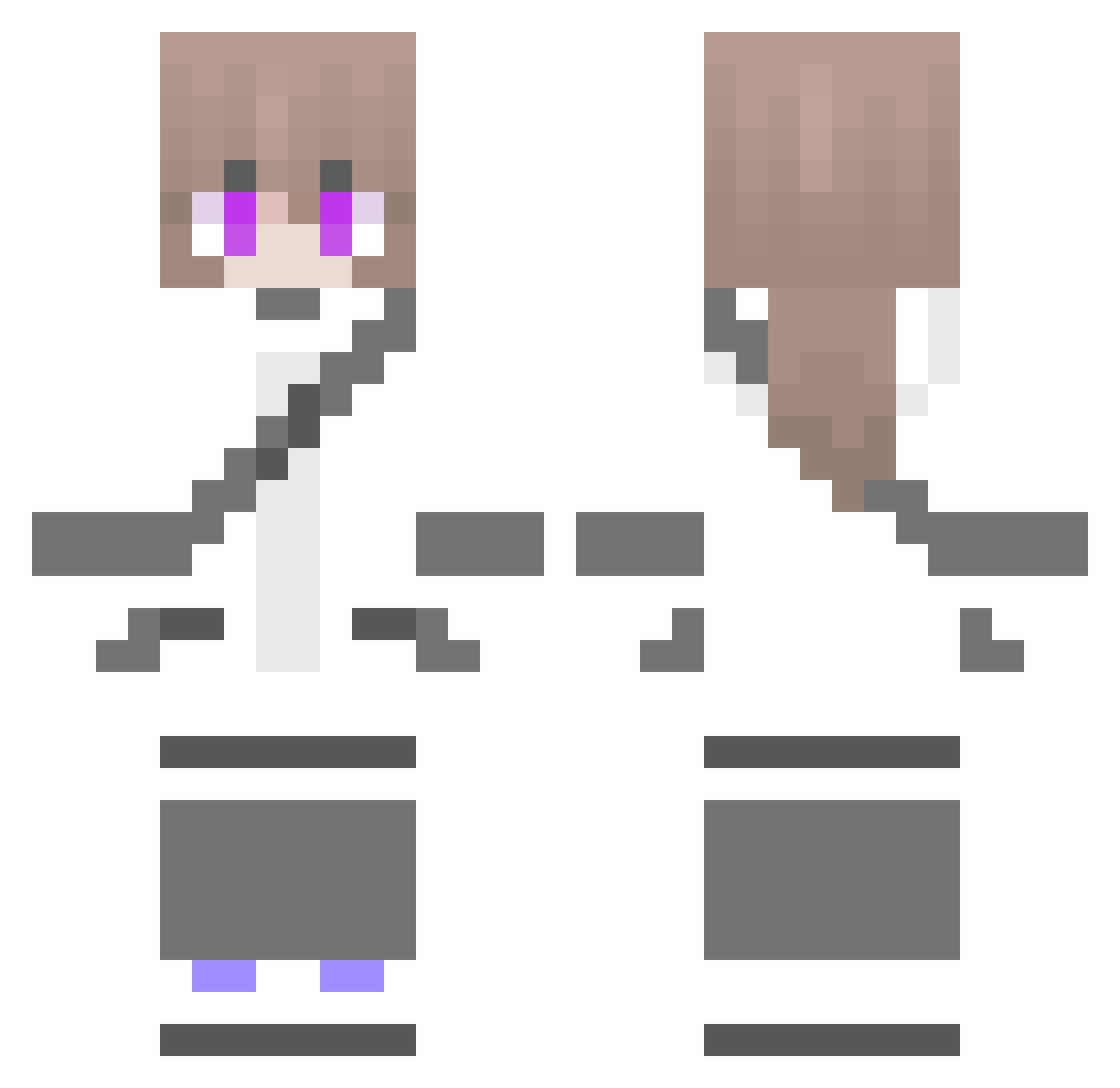 Aporosa Minecraft skin, front and back view
