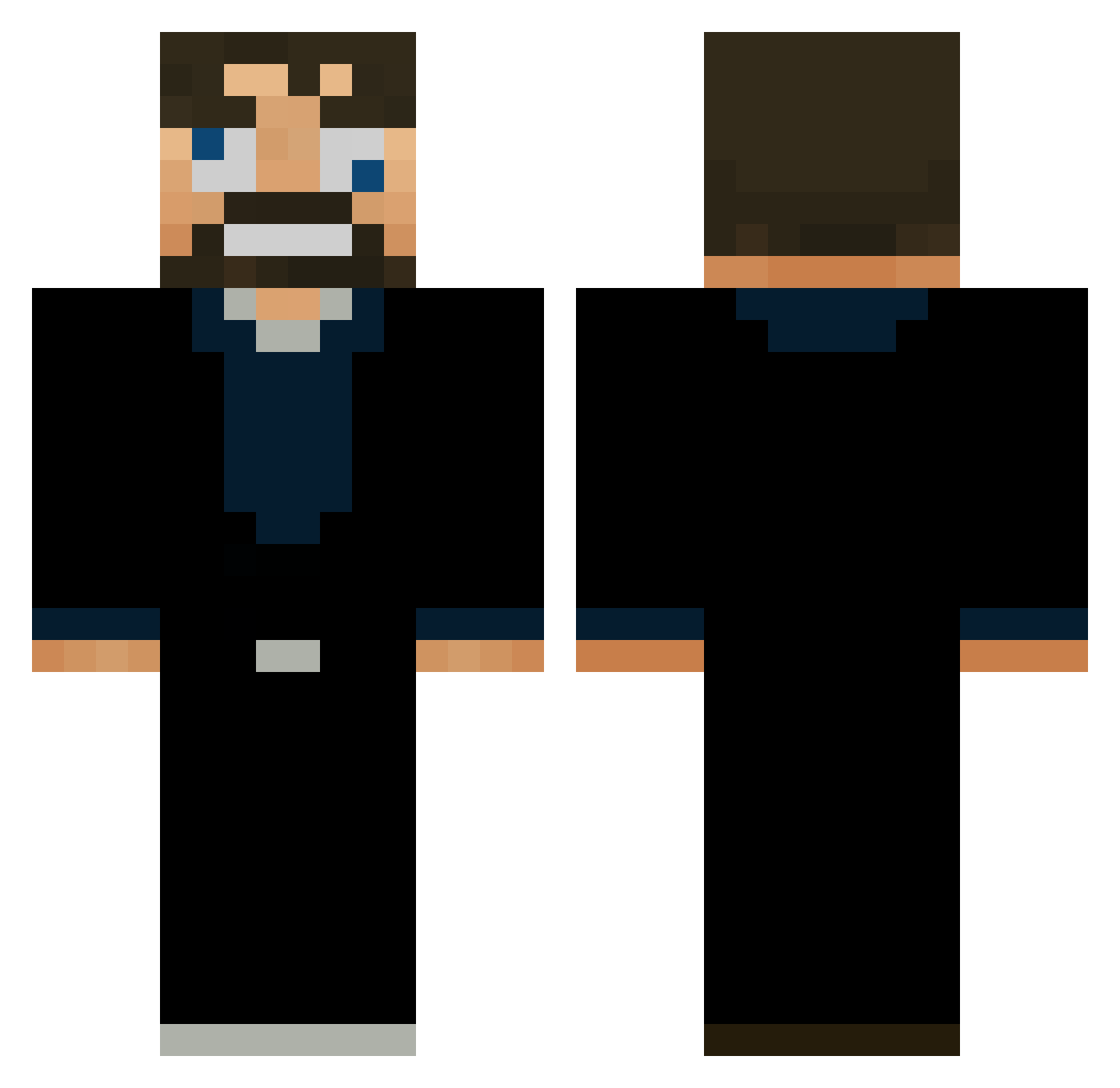 SSundee Minecraft skin, front and back view