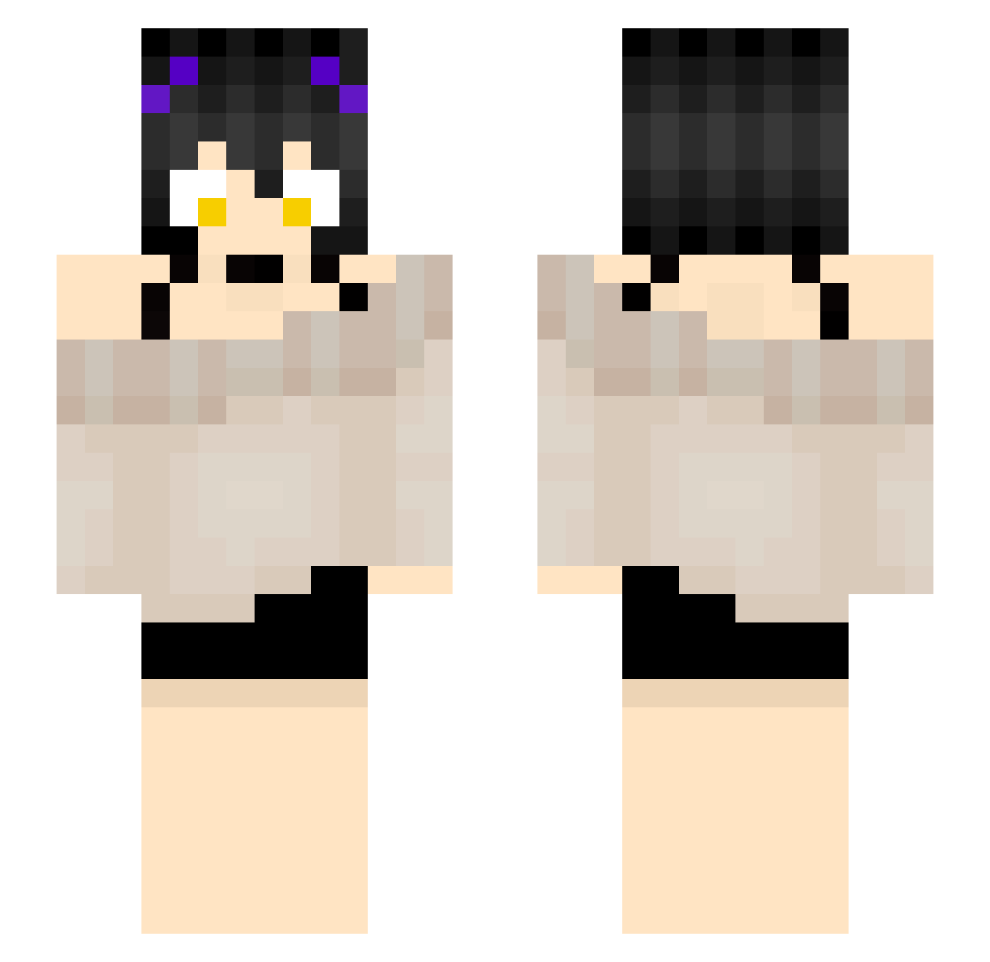 friendly_demo Minecraft skin, front and back view