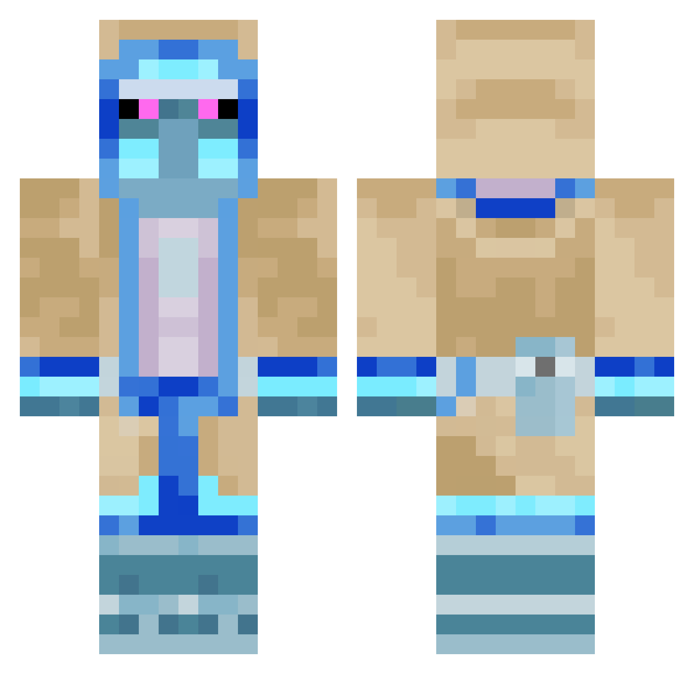 kraliceknunicek Minecraft skin, front and back view