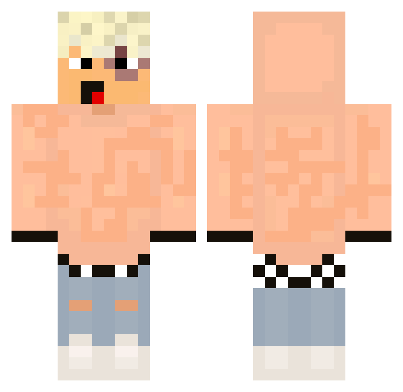 zuzeh Minecraft skin, front and back view