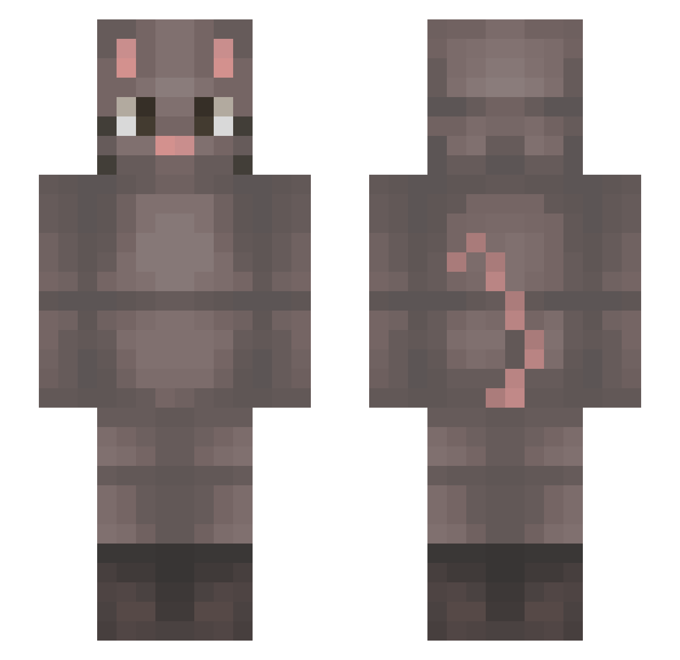 loadedinvestor Minecraft skin, front and back view