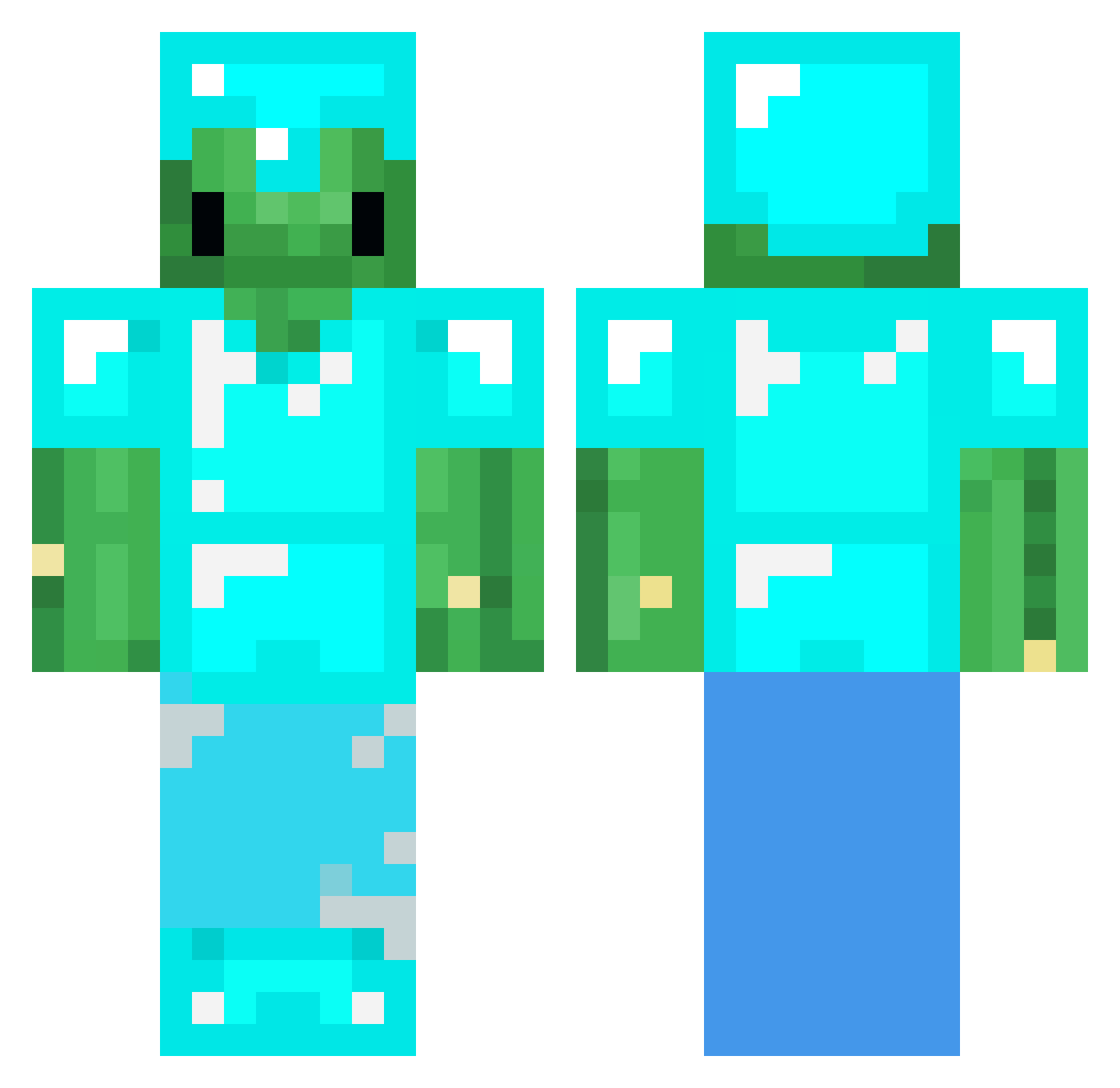 MCMagician20 Minecraft skin, front and back view