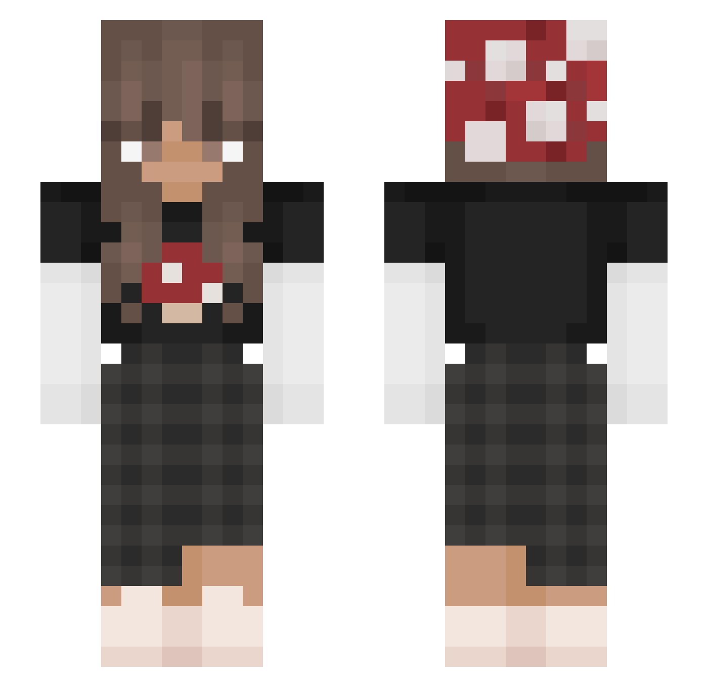 maddielovesjoji Minecraft skin, front and back view