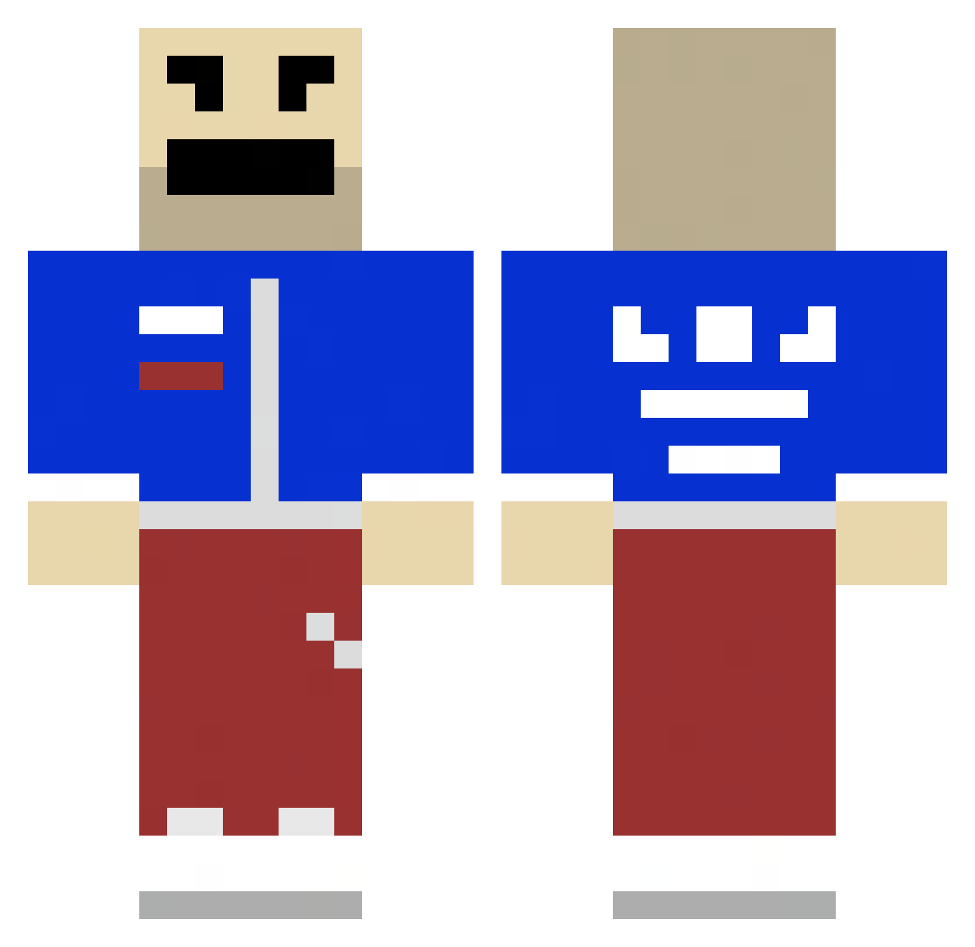 JBT_7274 Minecraft skin, front and back view