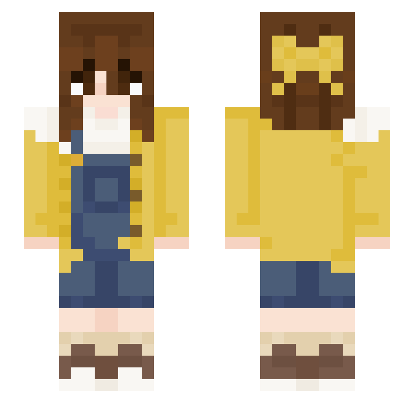 SnowyLovesCats Minecraft skin, front and back view