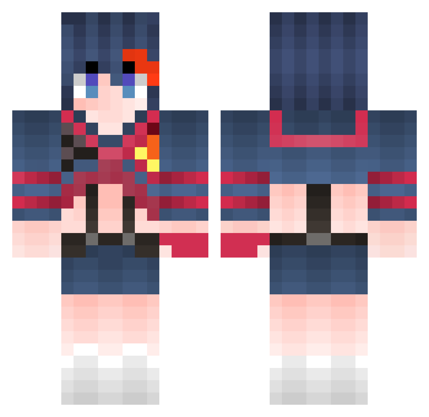 Platitudes Minecraft skin, front and back view