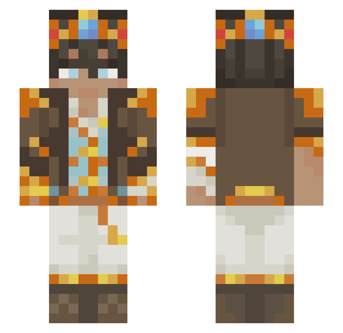 CremaCrem Minecraft skin, front and back view