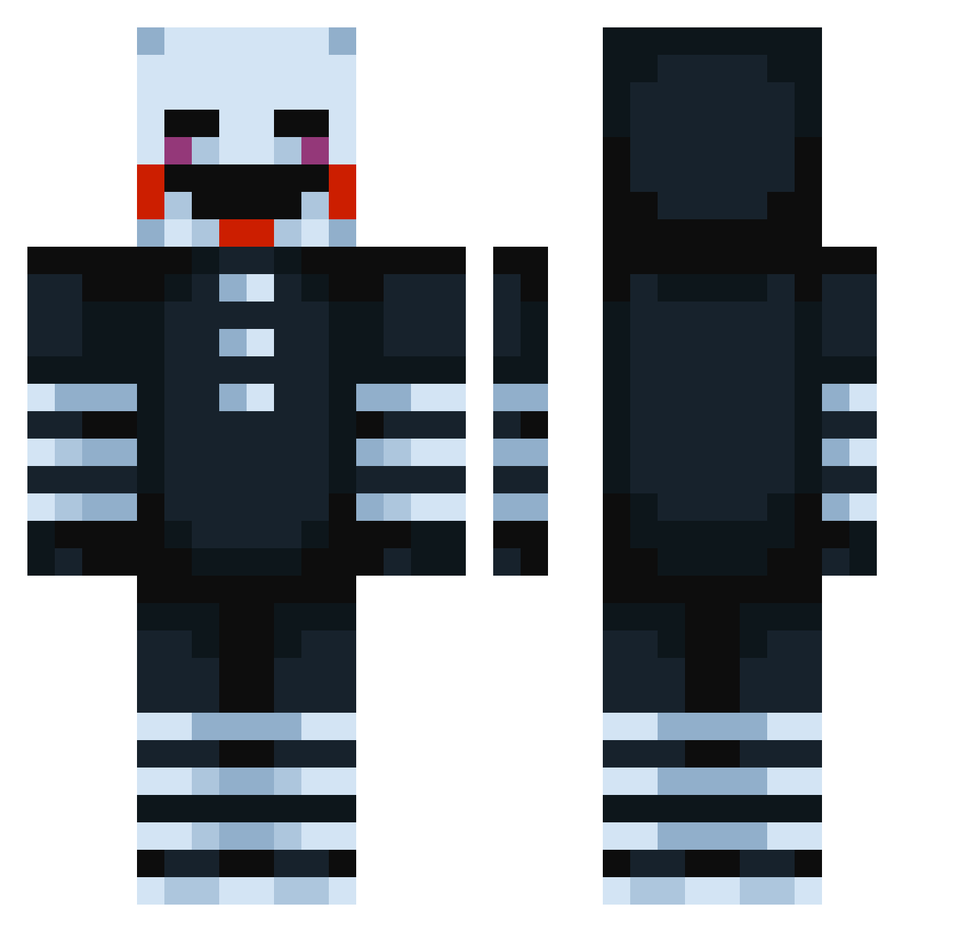 Coroketa Minecraft skin, front and back view