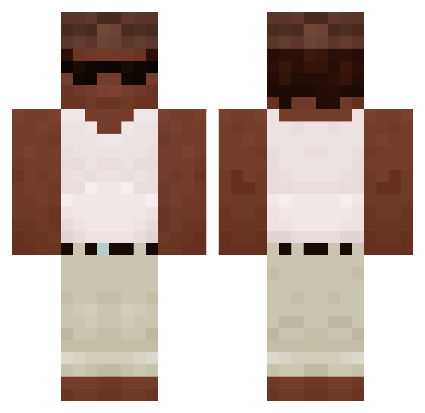 Hoswer Minecraft skin, front and back view