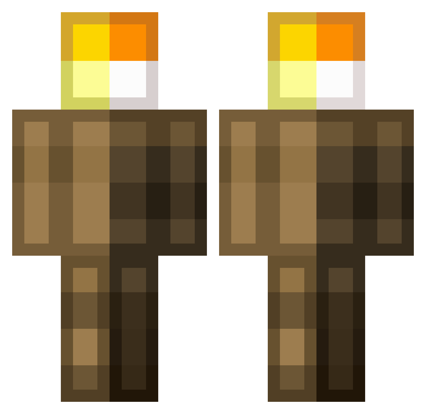 pulgafeio Minecraft skin, front and back view