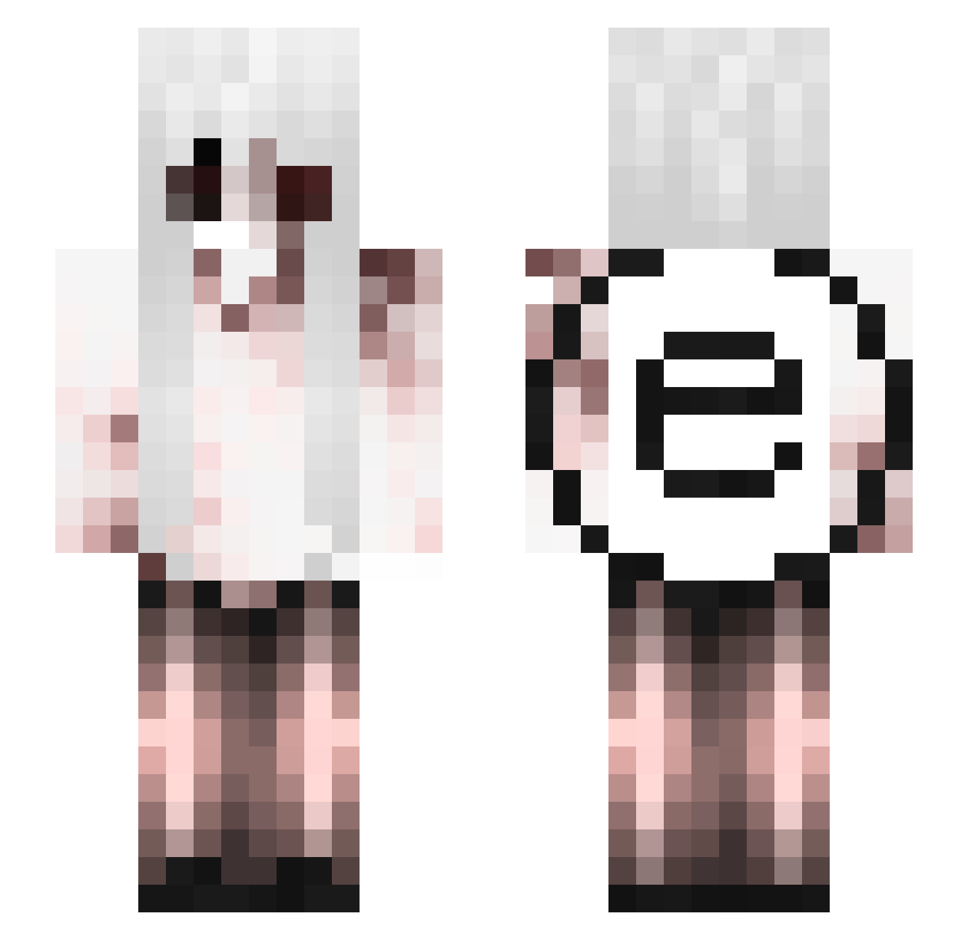 Eevzu Minecraft skin, front and back view