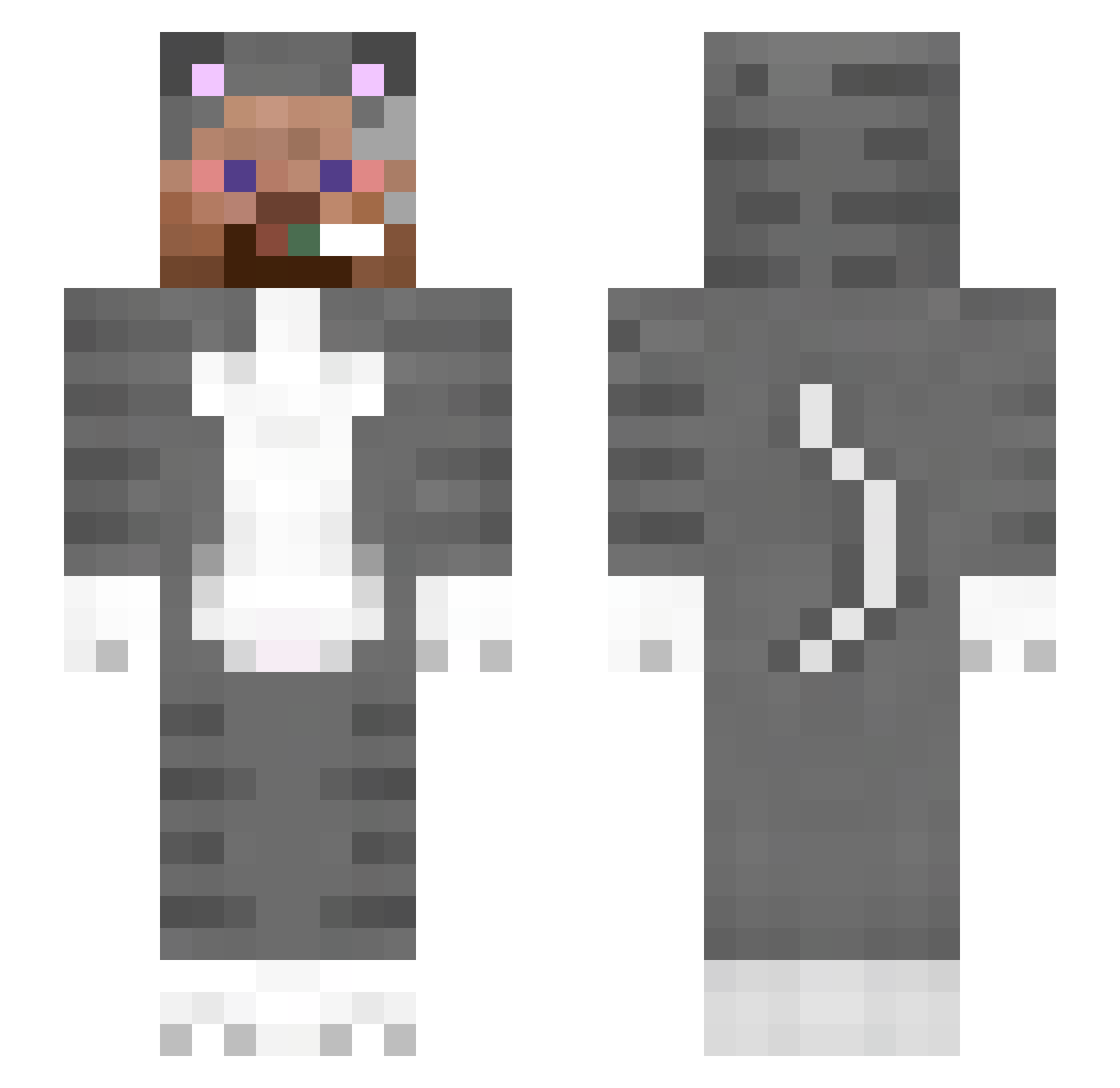 Slax32 Minecraft skin, front and back view