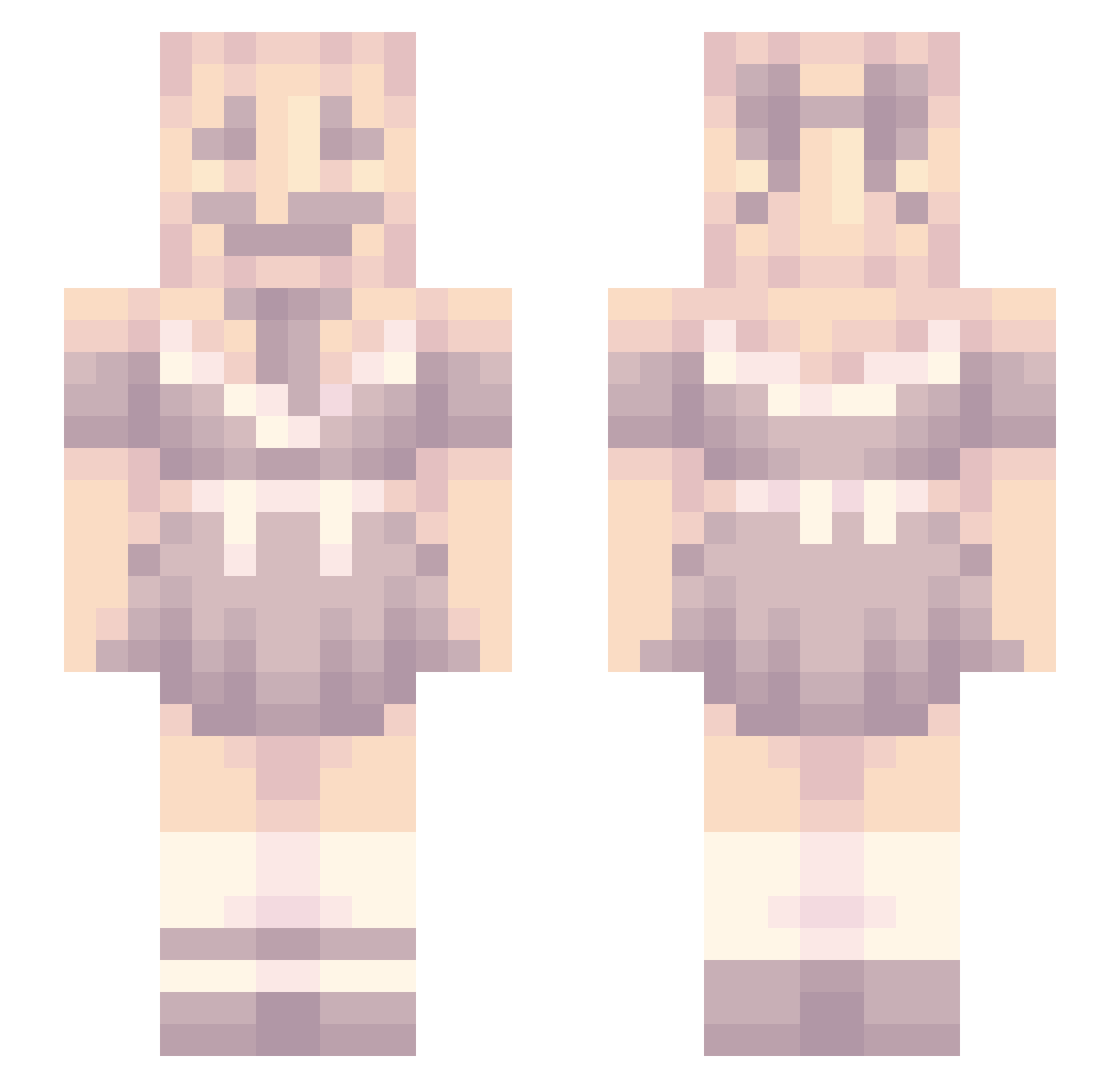 Prothallium Minecraft skin, front and back view