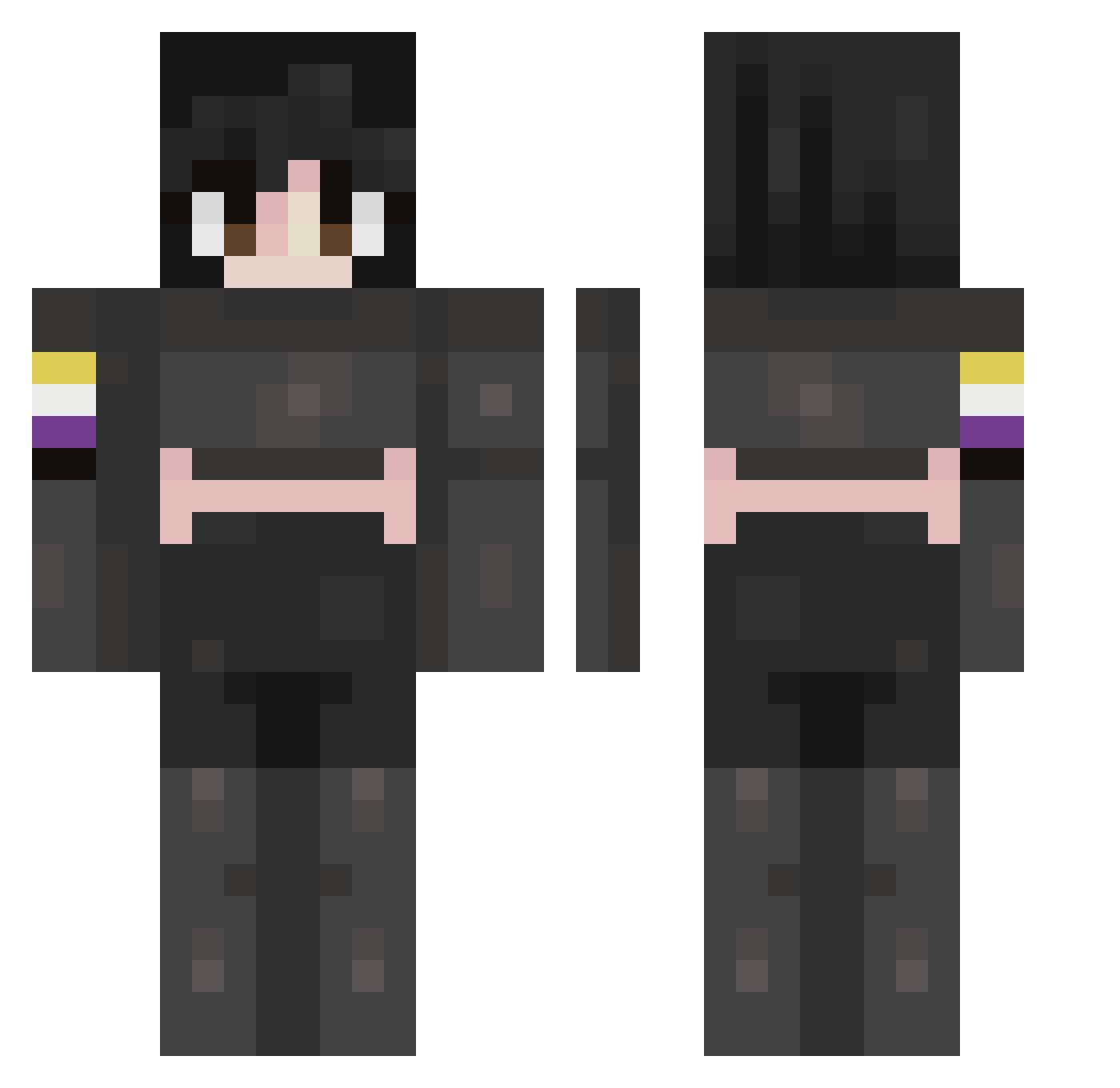 Aura_Auracle Minecraft skin, front and back view
