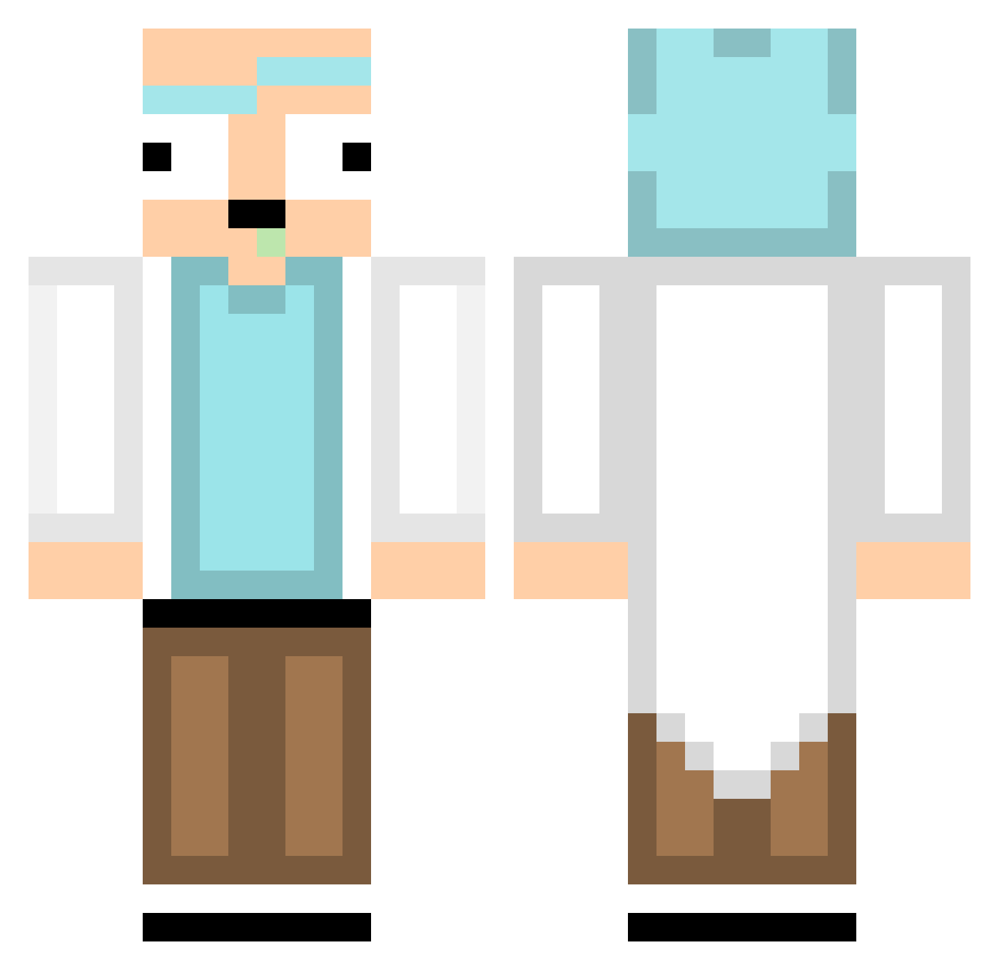 Jiminnn Minecraft skin, front and back view