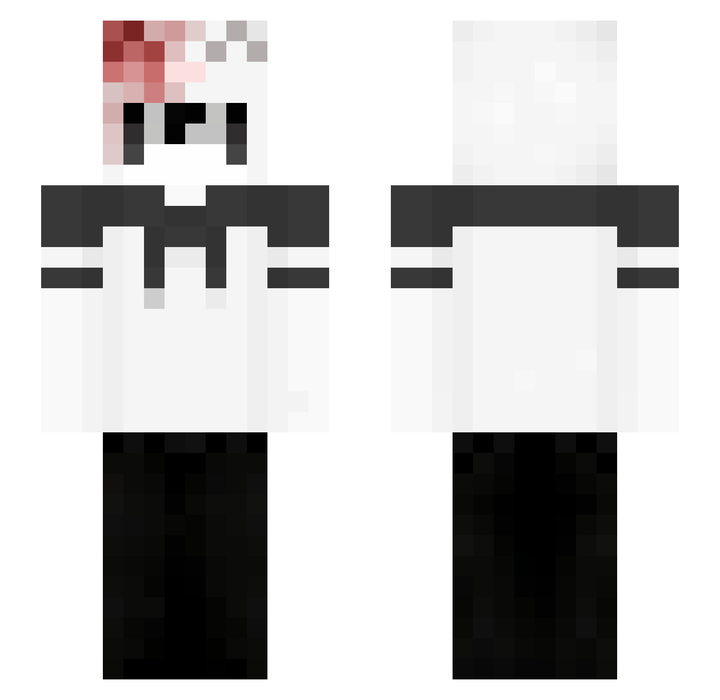 basxra Minecraft skin, front and back view