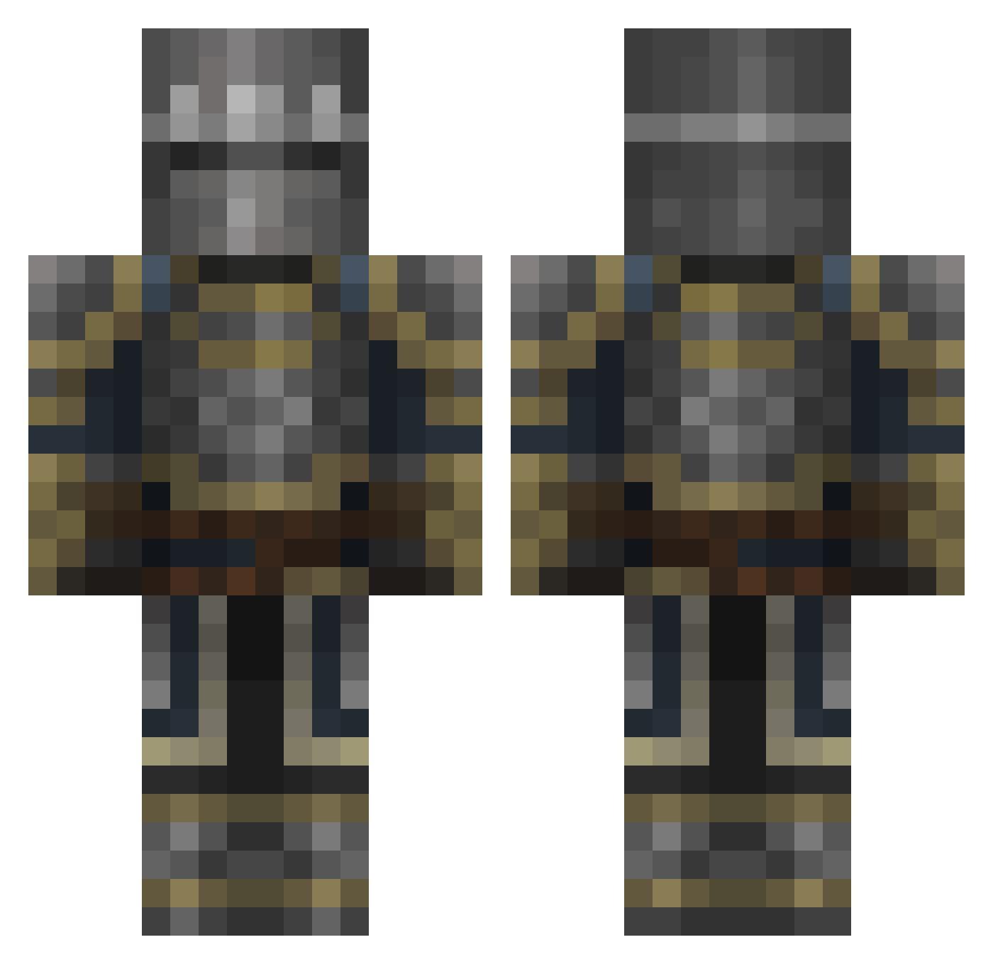 volcanicvulture Minecraft skin, front and back view