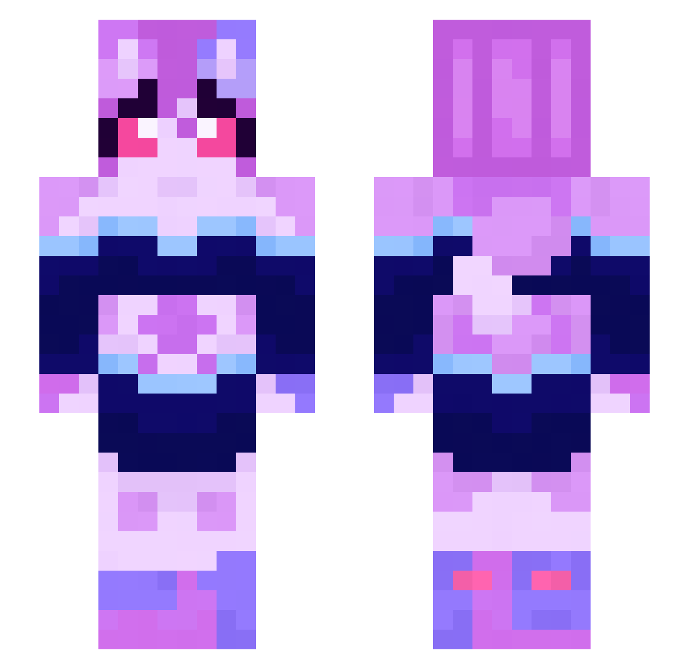 Phimations Minecraft skin, front and back view
