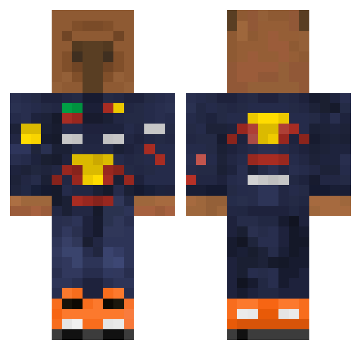 CapyBlaze132 Minecraft skin, front and back view