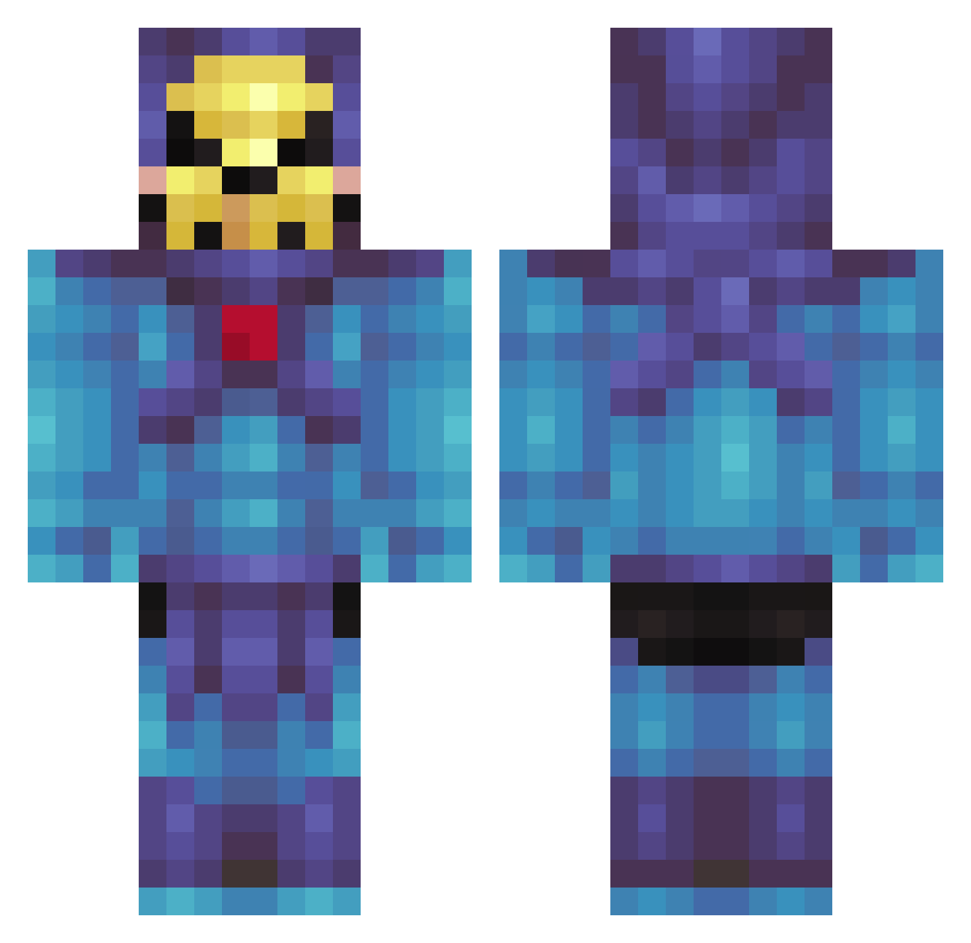 Morg_Freeman Minecraft skin, front and back view